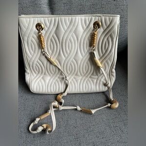Fendi White Leather Pasta Bag Vintage